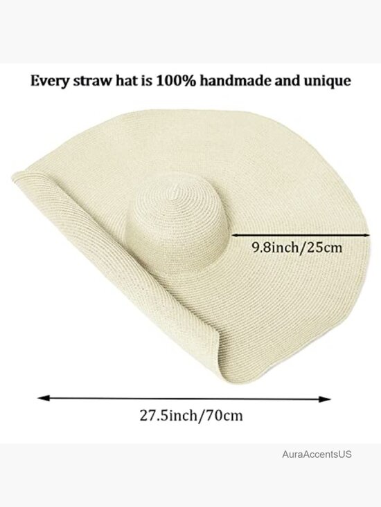 Oversized Wide Brim Straw Sun Hat for Women, Foldable Beach Hat main image 4